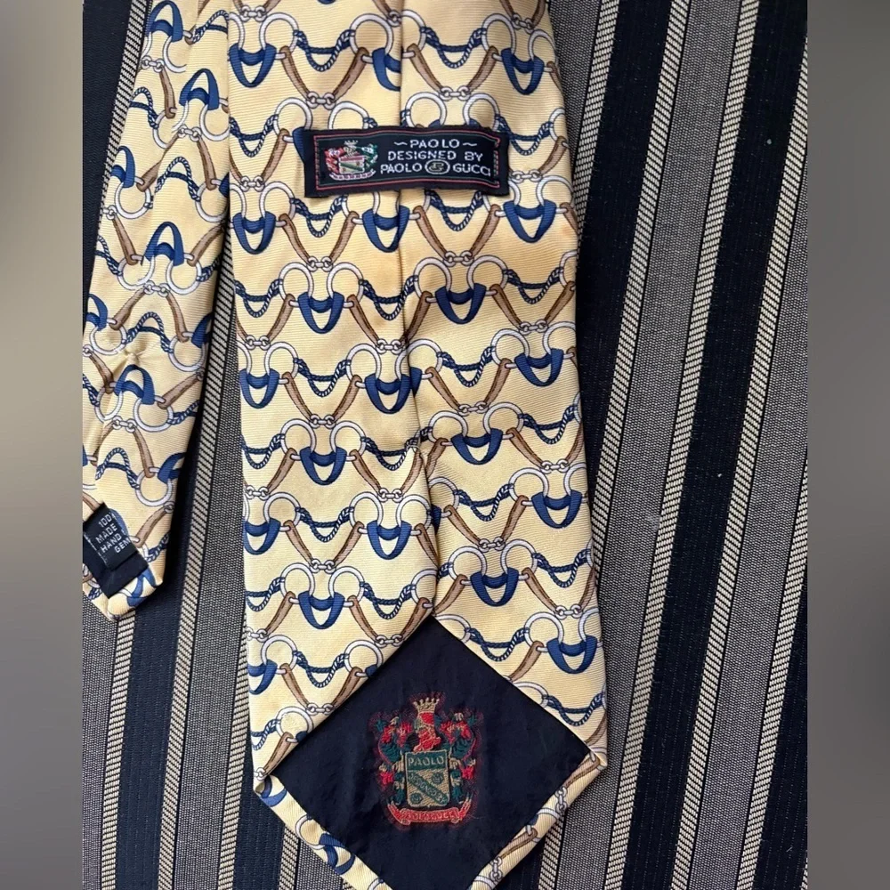 Vintage Paolo Gucci 100% Silk Equestrian Tie